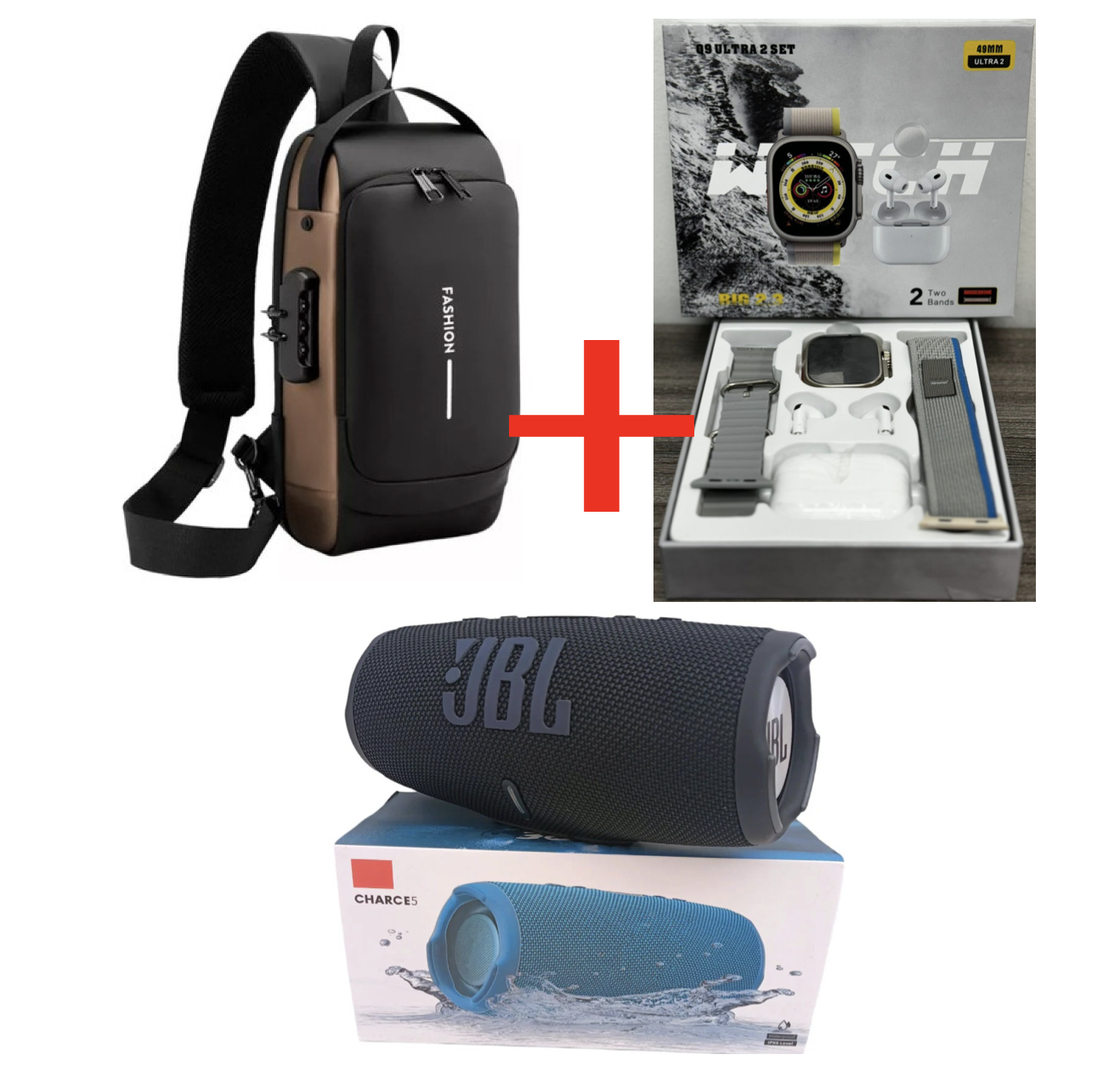 Q9 reloj audifonos, bolsoAntRob, charge5